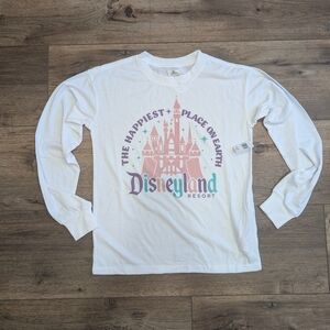 Disney White Long Sleeve Tee with Pastel Print